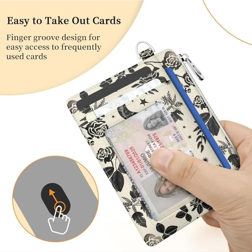 Floral Moon Card Holder Wallet